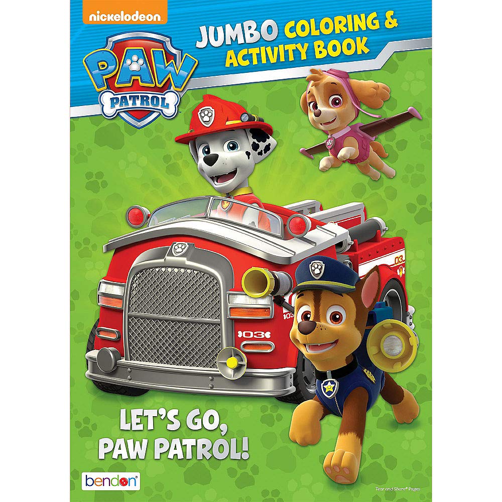 Bendon Publishing Paw Patrol Lets Go Jumbo Color and Activity Book - 6 ...